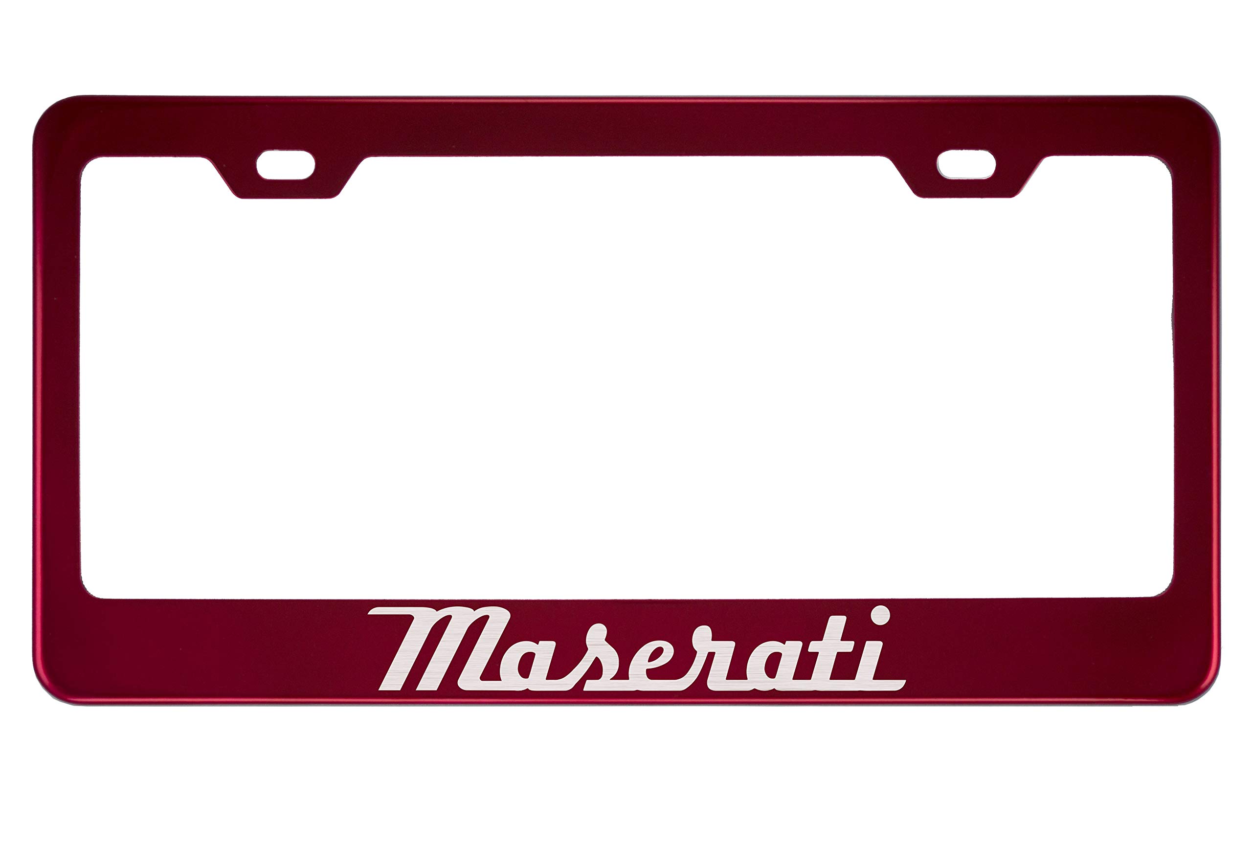 Fit Maserati Stainless Steel Red License Plate Frame (Powder Coasted Color)