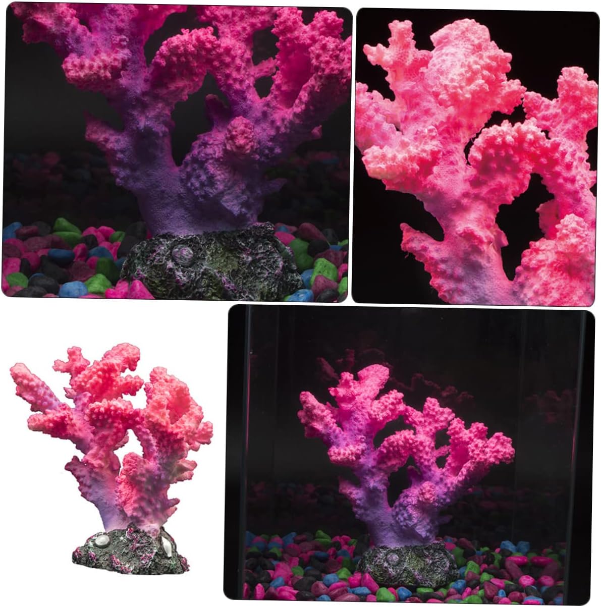 Fish Tank Decoration 3 Pcs Coral Ornaments Artificial Resin Rockery Simulation Coral