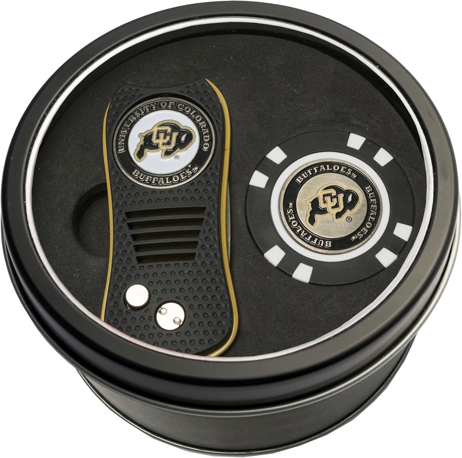 Team Golf NCAA Adult-Unisex Tin Gift Set with Retractable Divot Tool and Golf Chip