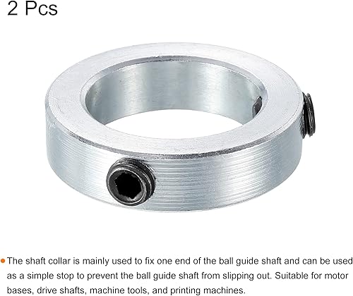 Miniatura 3 de MECCANIXITY Collar de eje de 1-38 pulgadas de diámetro de acero al carbono chapado en zinc, juego de collares de sujeción estilo tornillo, tono