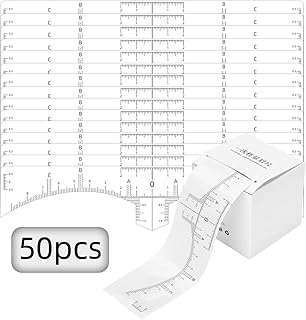 ATOMUS 50pcs/roll Disposable Eyebrow Ruler Sticker with Box Dustproof Adhesive Microblading Ruler Guide for Makeup Tool Disposable Eyebrow Ruler Sticker (2#)