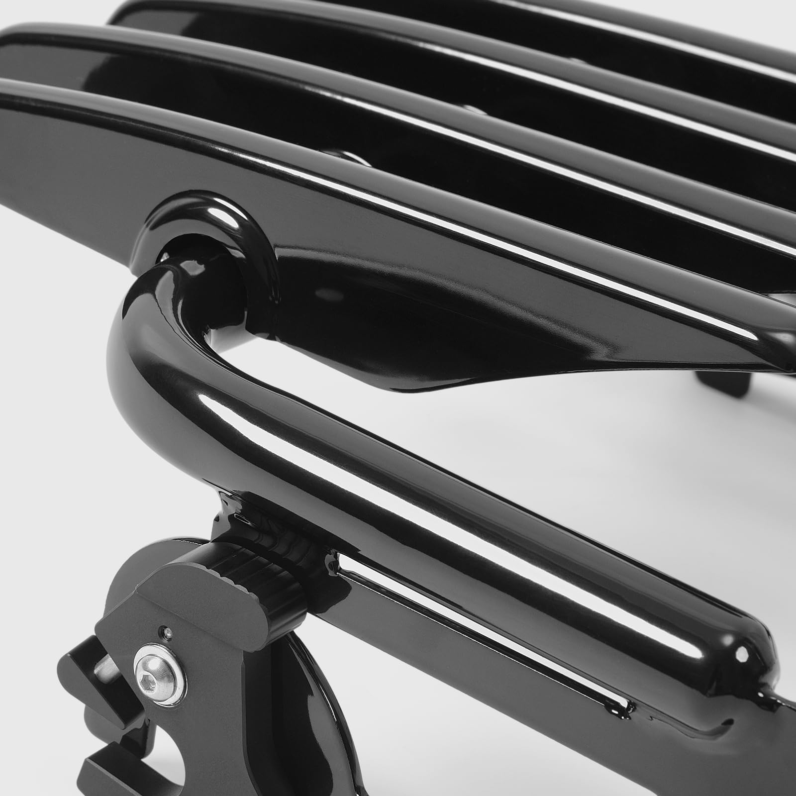 Abnehmbarer Motorrad-Gep채cktr채ger f체r Harley Touring | Kompatibel mit Street Glide, Road King, Electra Glide | Stealth-Design Hochleistungs-Stahlgep채cktr채ger (Schwarz)