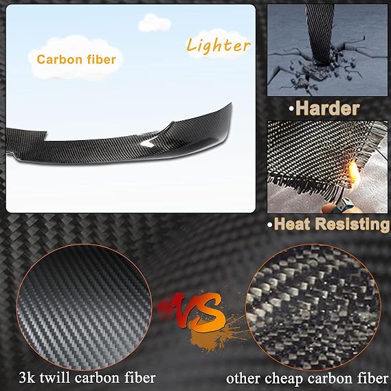 Carbon Fiber Front Bumper Lip Fits for Tesla Model 3 Sedan 2016-2022 Chin Spoiler Splitter Protector Add-on Factory Outlet (Style A, Carbon Fiber)