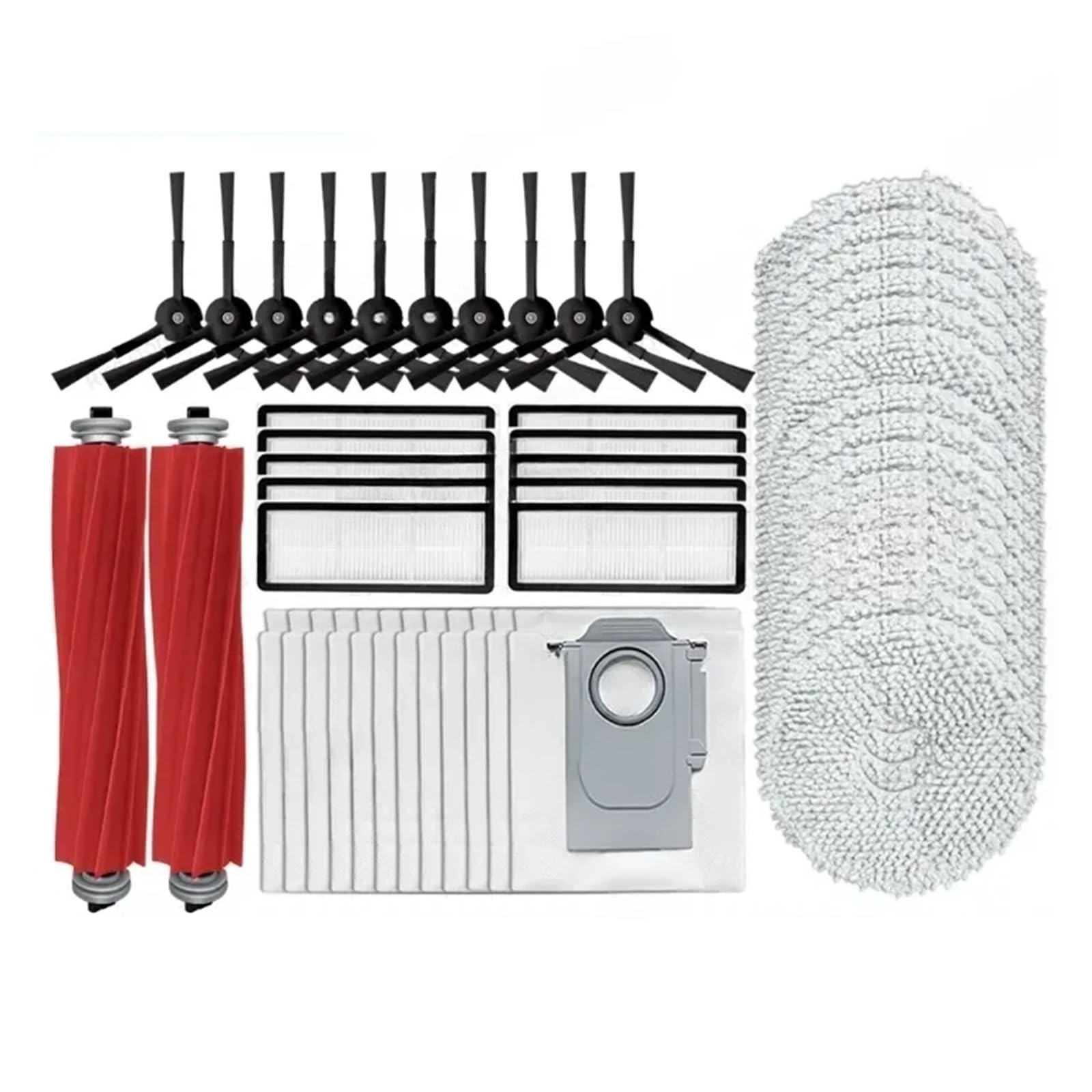 PORRSYDCD Mop Hepa Filter Main Side Brush Replacement Parts，Compatible With Roborock Qrevo Pro, Qrevo MaxV, Qrevo S, Qrevo Plus Accessories(Set 5)
