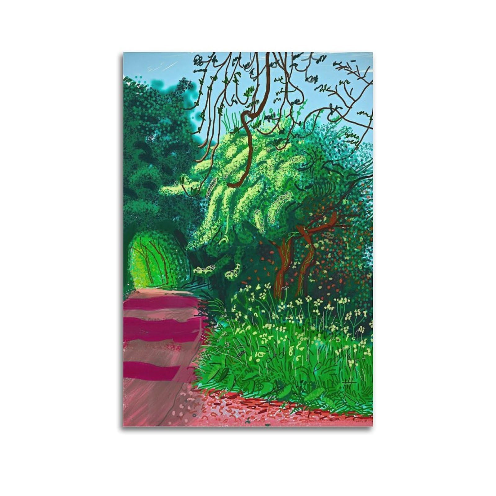 JoenTdrn David Hockney Vintage Abstract Aesthetic Canvas Wall Art Print Home Decor for Bedroom Living Room12x18inch(30x45cm) Unframe-style