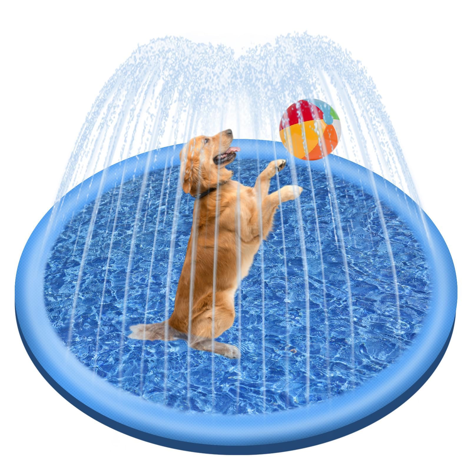 Tapis de jeu d'eau pour chien 100cm en PVC écologique antidérapant pour le jardin
