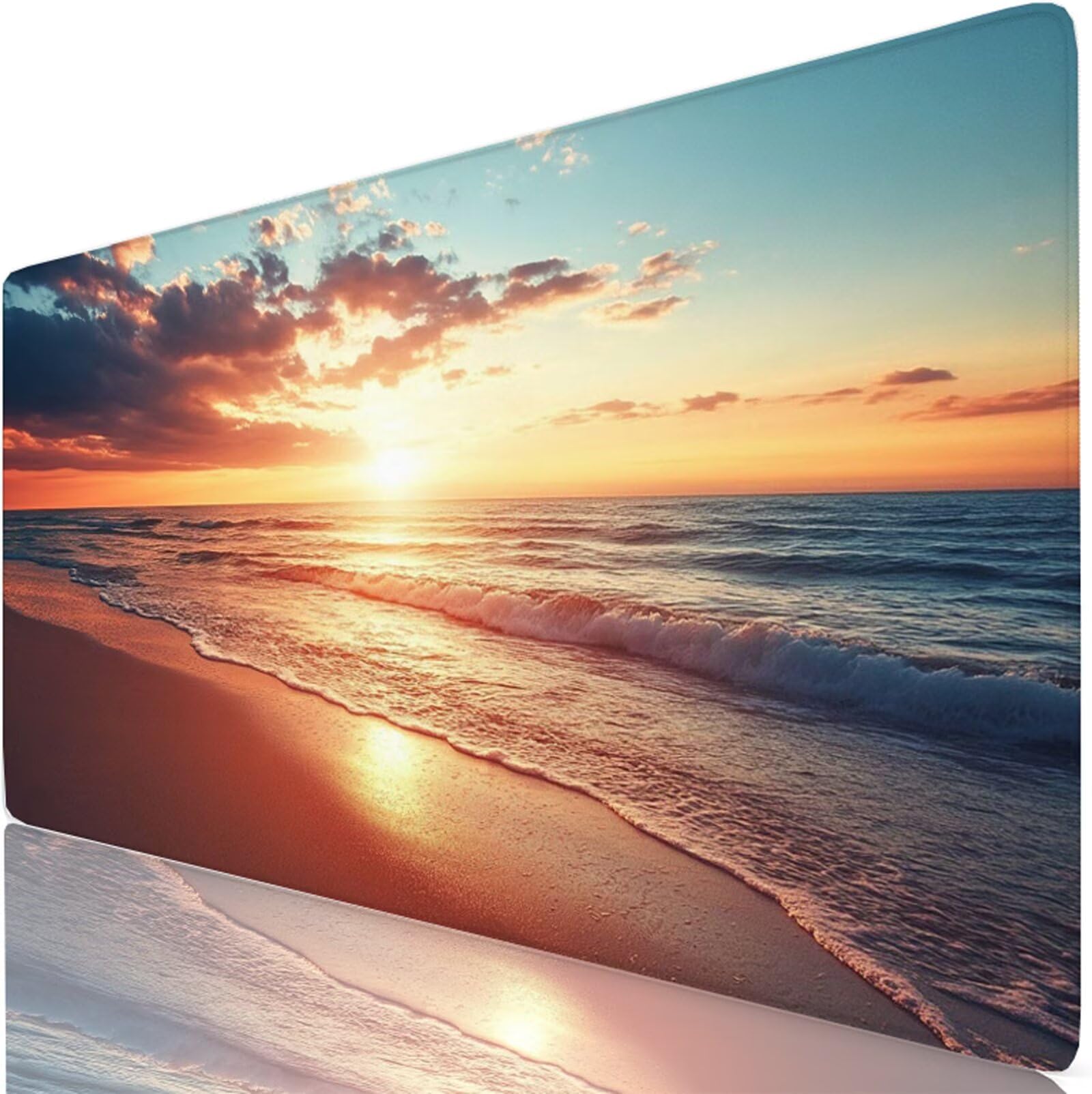 Tappetino Mouse Mare Tappetino Mouse XXL 150x80 cm Mouse Pad Tramonto Sottomano Scrivania Ufficio Grande, Mousepad Gaming Antiscivolo Impermeabile, Tappeto per Accessori Computer, Gamer, Regalo W6-885