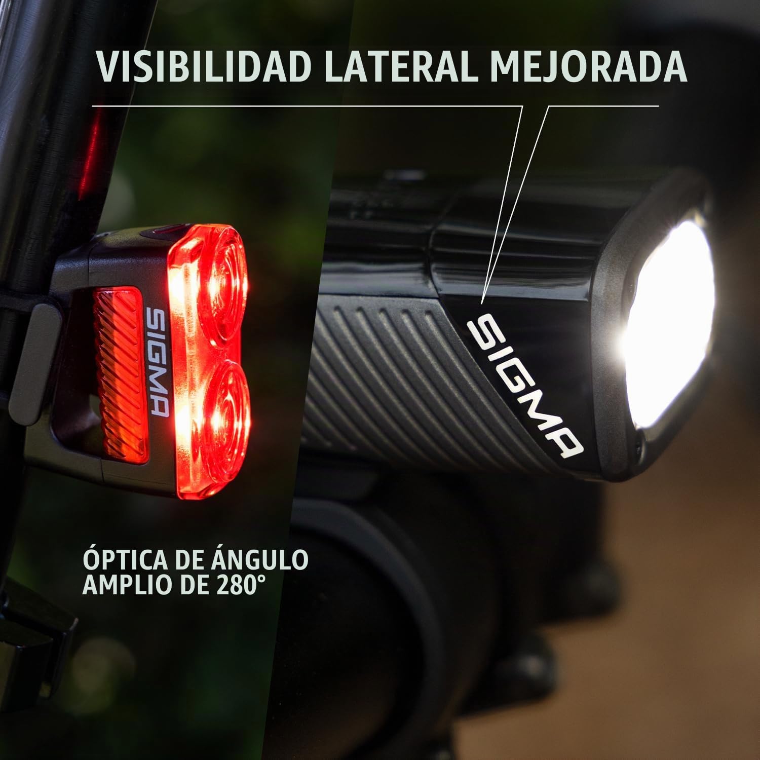 Sigma Buster 1600 / RL 150 Set | Luz LED Delantera y Trasera | 1600 Lumen y 150 Lumen | Luces Delantera y Trasera Recargables con Seis Modos de luz