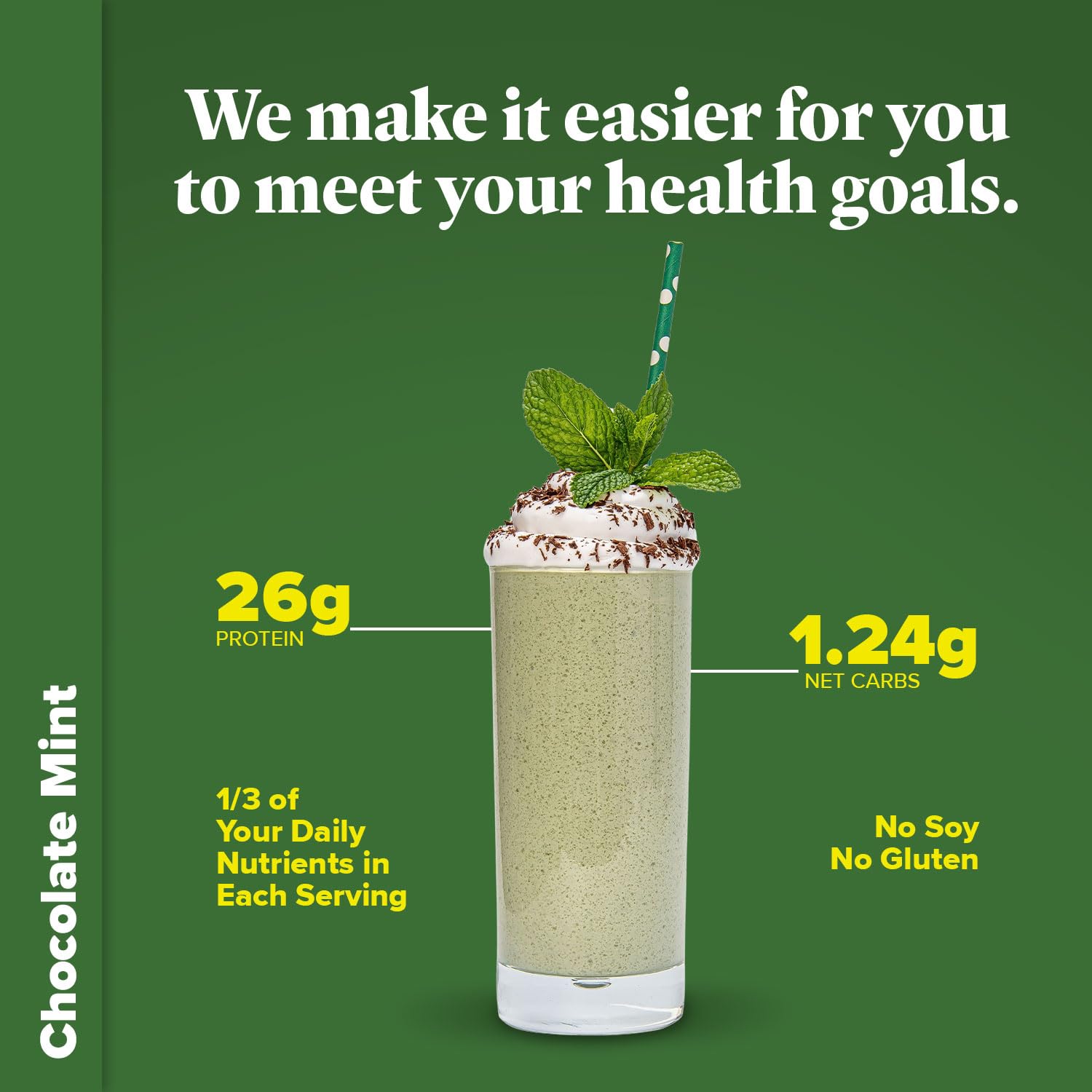 Keto Chow Chocolate Mint | Keto Meal Replacement Shake | Nutritionally Complete | Low Carb | Delicious Easy Meal Substitute | You Choose The Fat | 21 Meal Bulk Pack