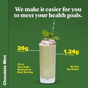 Keto Chow Chocolate Mint Meal Replacement Shake Powder, 3 Meals