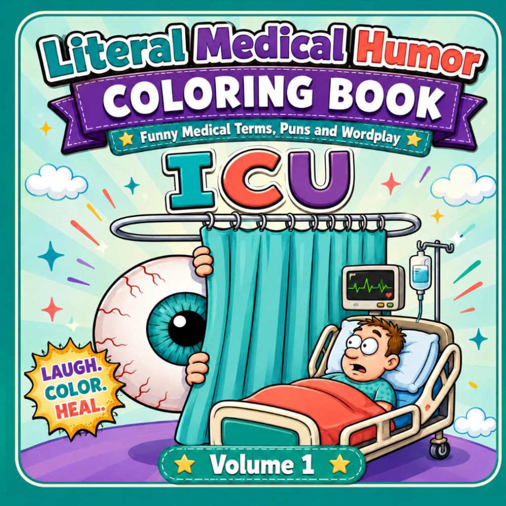 Literal Medical Humor Coloring Book Vol.1: Funny Terms, Anatomy Wordplay, Doctor Puns & Nurse Humor Pages for Adults and Students