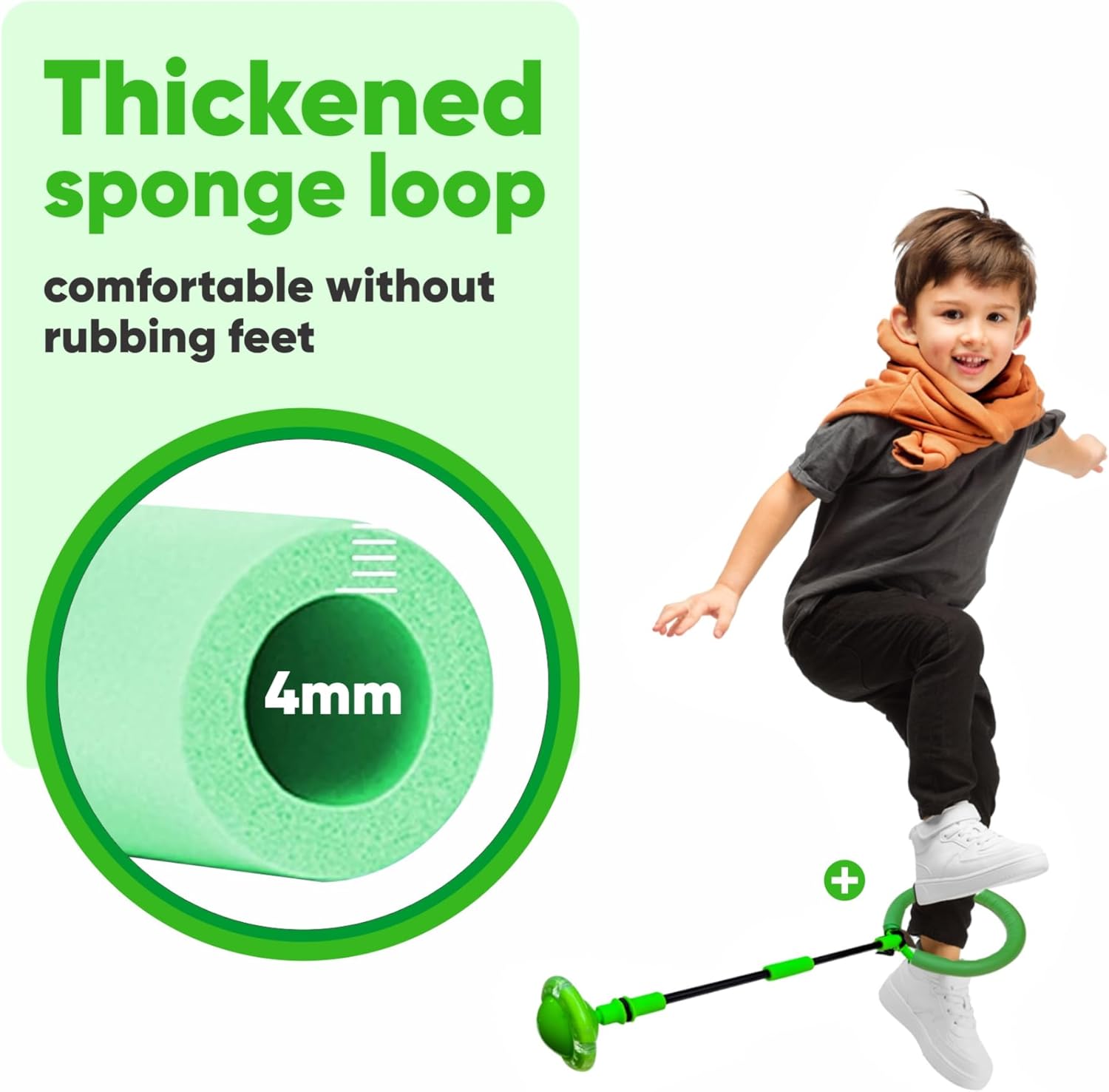 Ankle Skip Ball for Kids, Foldable Light Up Toy with Flash Wheel, Indoor & Outdoor Active Play Game, Gift for Boys & Girls Ages 5 6 7 8 9 10+, Green