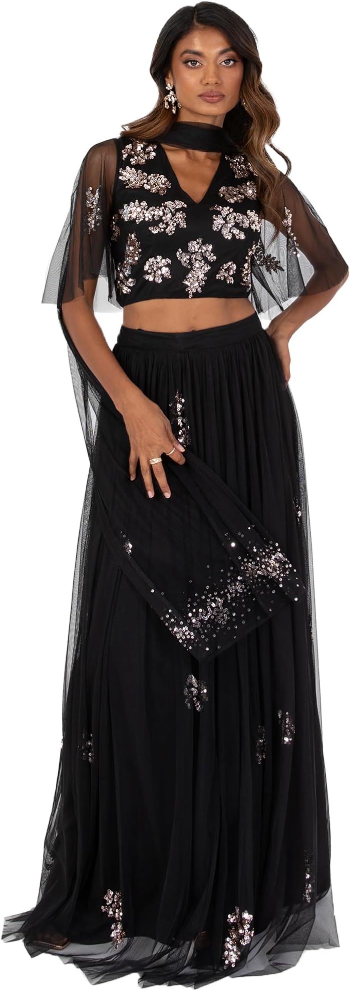 Women's Indian Traditional Dress for Women Outfit Lengha Choli Lehenga Saree Skirt and Top Dupatta Coord Set for Wedding Guest Top Skirt Coord (pack of 1)