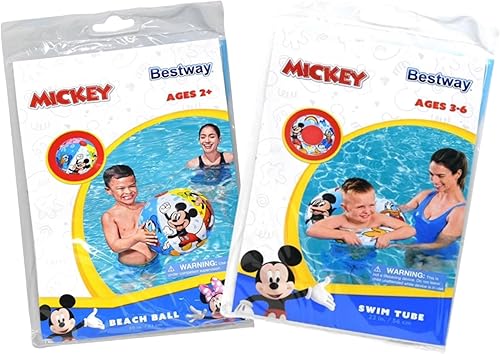 Bestway Disney Mickey Schwimmschlauch und Strandball, 55,9 cm