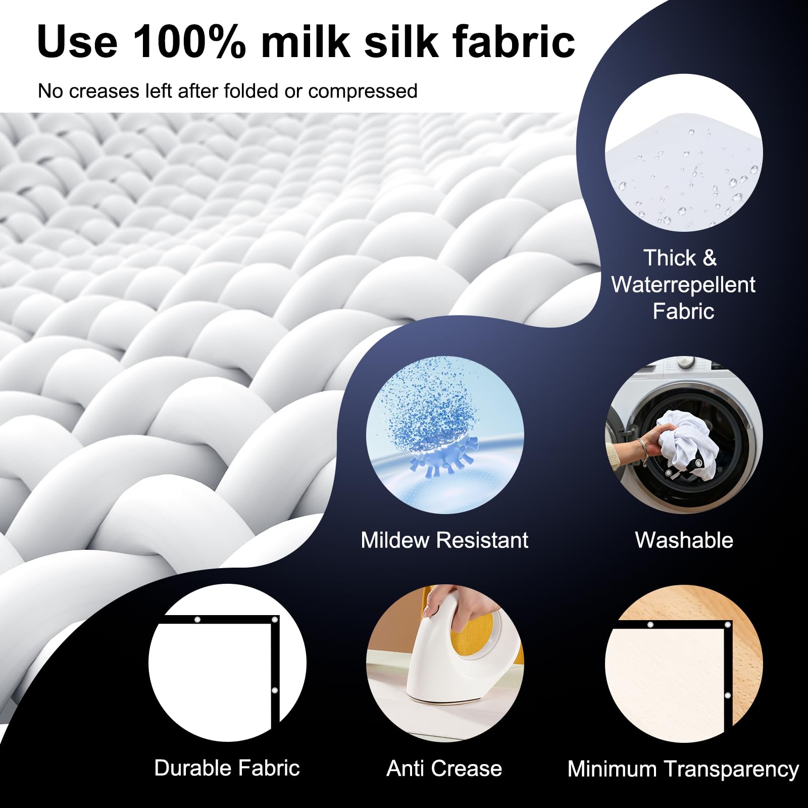 Telo Proiettore 100 Pollici,HOPFROG Schermo Proiettore Esterno 4K 16:9 HD Projector Screen Anti Luce Pieghevole Portatile Lavabile Schermo Doppia Faccia Telo per Proiettore Anti Rughe