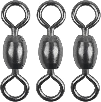Fishing Barrel Swivel 100pcs Swivels Fishing Tackle Fishing Crane Swivels Stainless Steel High Strength Barrel with Solid Ring Fishing Line Connector for Saltwater Freshwater 30LB-96LB
