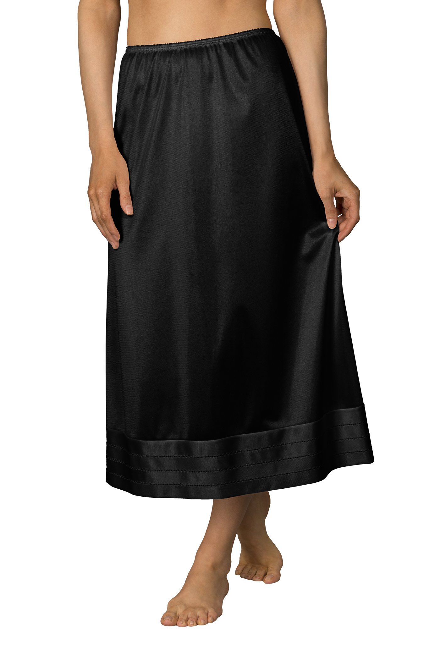 Velrose Plus Size Snip-It Crochet Edge Half Slip (6419), Black