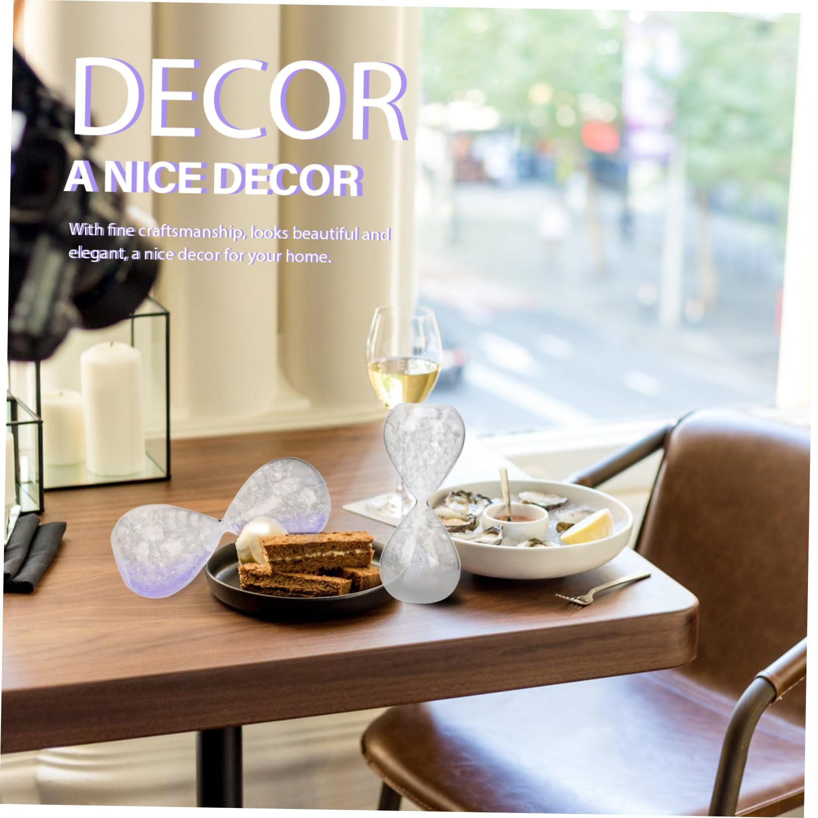 Ciieeo 2 Ensembles Sablier À Bulles Timer Cuisine Petit Sable Minuterie À Bulles Chronomètre Sablier De Table Sablier Ménager Ornement De Bureau Un Verre Violet,Mauve 2 Pièces * 2