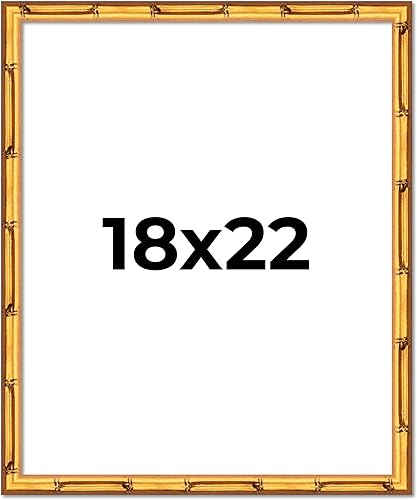 Miniatura 44 de Poster Palooza Marco de bambú dorado de 12 x 10 pulgadas de ancho, marco de madera maciza moldeado con plexiglás acrílico UV, respaldo de tablero