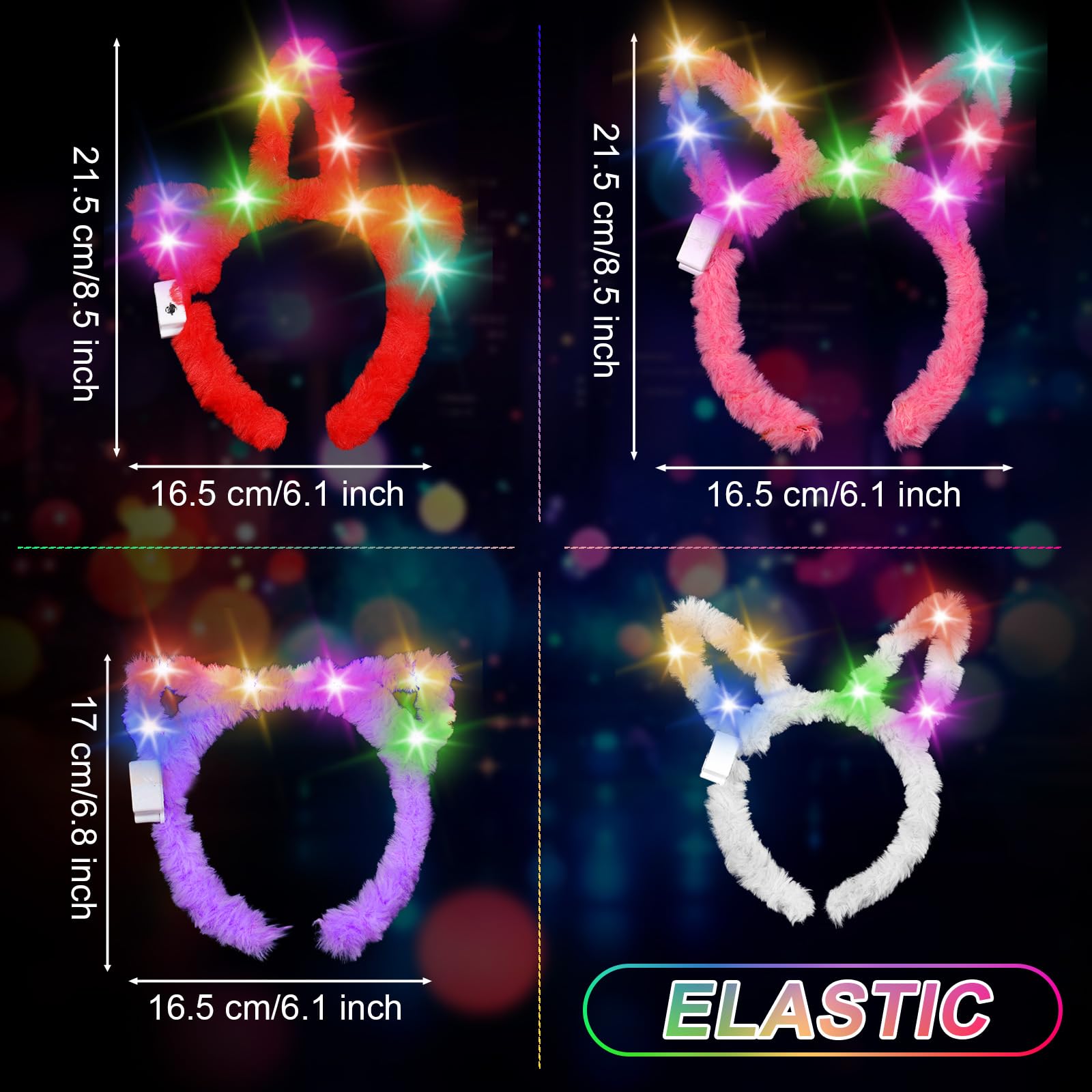 Giegxin LED Glow-in-the-Dark Headband Set, Luminous Party Accessory