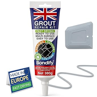 Waterproof Grey Grout Repair Kit Ready Mixed 380g FAST DRYING