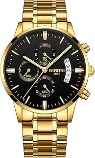Nibosi メンズ 腕時計 クロノグラフ防水Militaryクォーツファッションカジュアルドレスメンズの Luxury Men Watches
