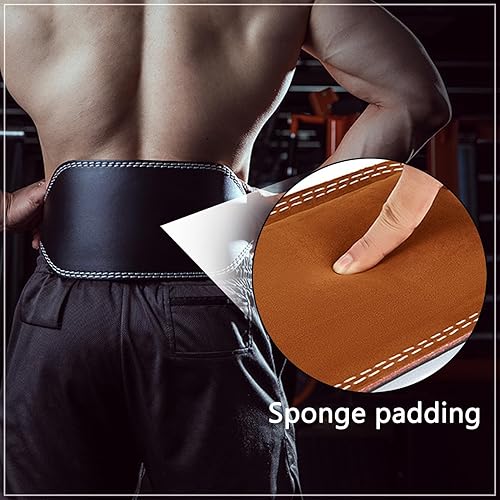 Miniatura 3 de Luwint Cinturón de levantamiento de pesas, cinturón de piel sintética de 5.9 pulgadas de ancho con soporte de espalda baja, cinturón de culturismo