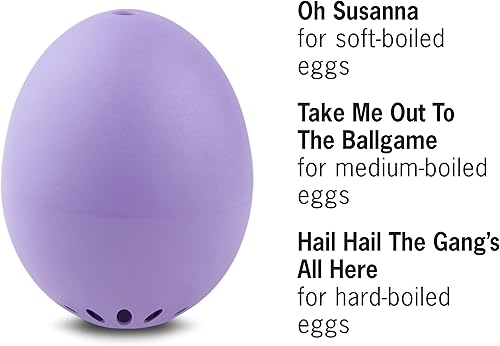 Miniatura 2 de BeepEgg Basic Purple - Temporizador de huevos para hervir huevos - Cocina musical para huevos suaves, medianos y duros - Seguro para alimentos -
