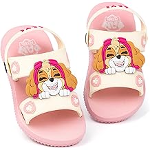 Girls Sandals | Kids Pink Sliders with Supportive Strap | Skye The Rescue Pup Summer Shoes | Slip-on Footwear