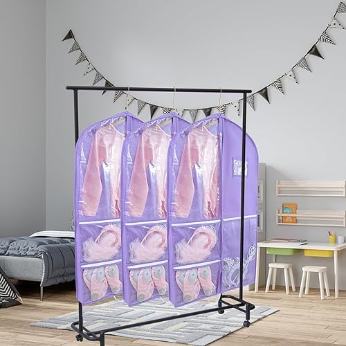 Vista 13 de Bolsa de ropa colgante impermeable, bolsas de ropa de 40 pulgadas para colgar ropa, bolsas de ropa para almacenamiento de viajes, bolsa de ropa