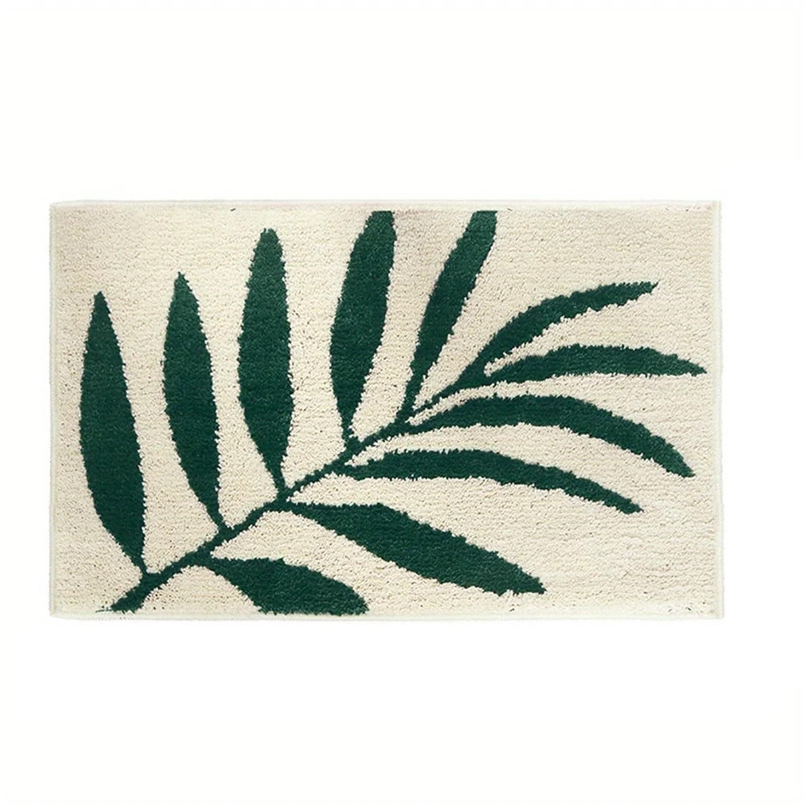 Tapis à feuilles vertes 60x90 cm : la nature s'invite dans votre entrée et chambre