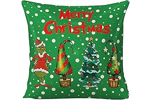 Christmas Decorations Christmas Elf and Grinch Throw Pillow Case