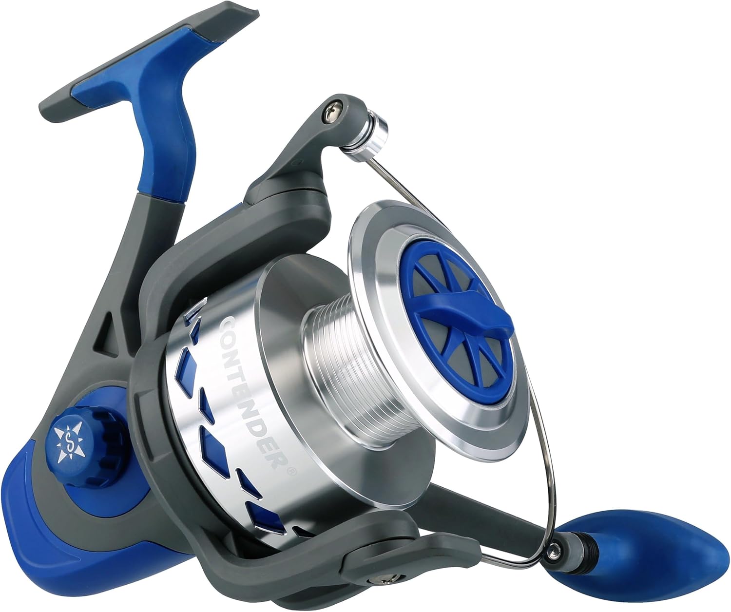 Shakespeare Contender Spinning Fishing Reel, Size 80, Instant Anti-Reverse, Felt Front Drag System, Durable Aluminum Spool