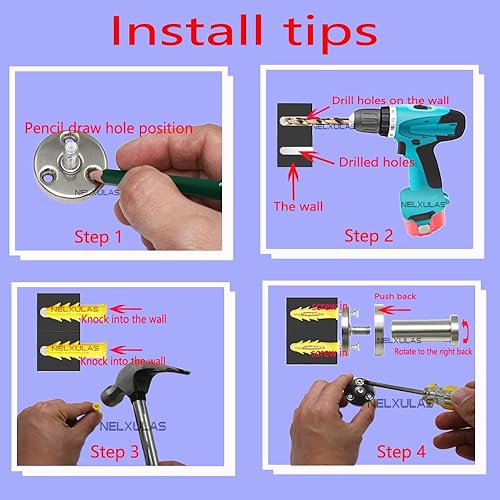 Miniatura 4 de NELXULAS Ganchos cortos de acero inoxidable cepillado para toallas de baño individuales superresistentes aptos para dormitorio sala de estar baño y