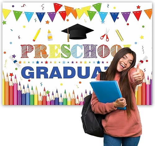 Miniatura 4 de MAQTT Telón de fondo blanco de 72 x 60 pulgadas para preescolar para preescolar, suministros de fiesta de graduación para jardín de infantes y