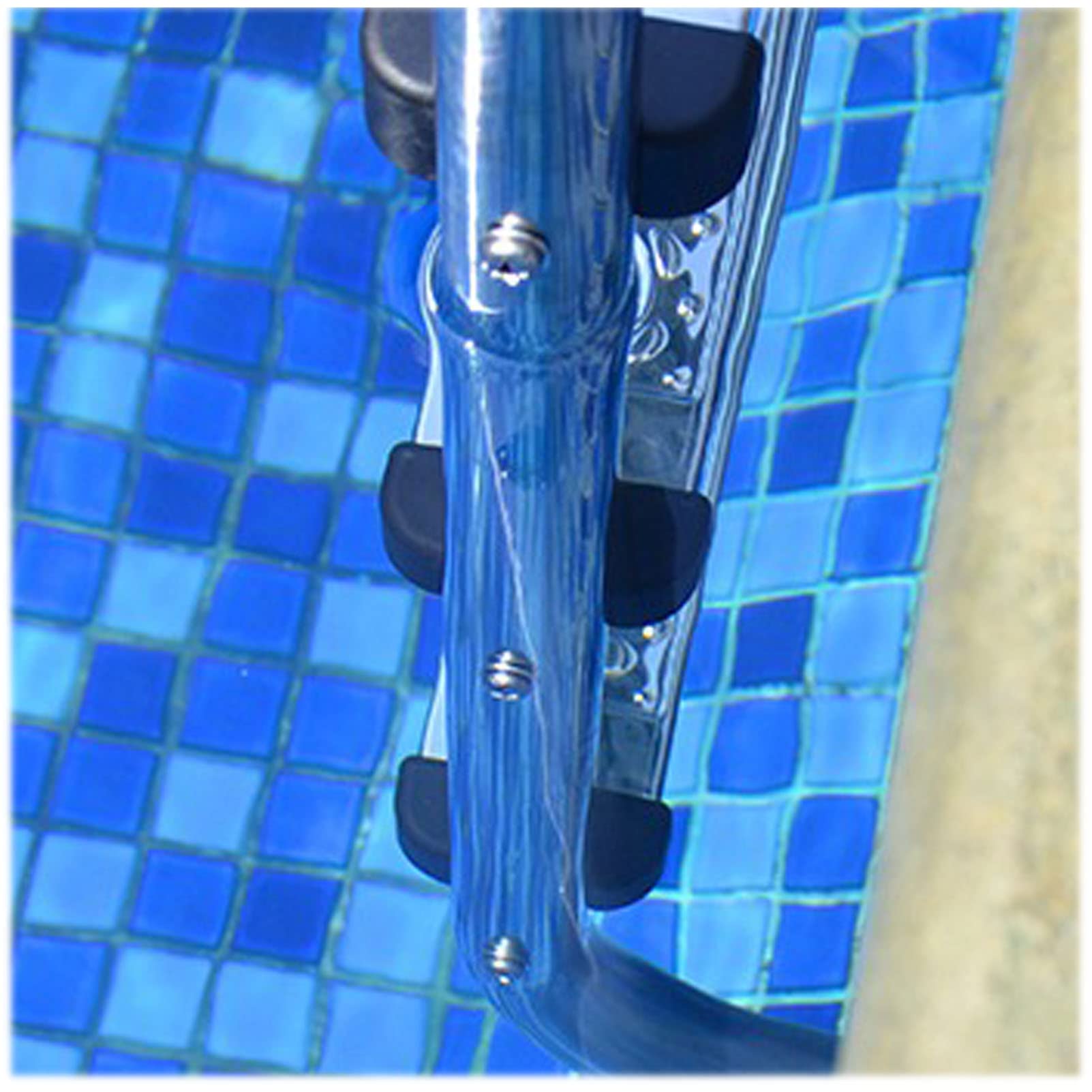 Échelle de Piscine enterrée à 2 marches, métal, Poli en Acier Inoxydable, système d'entrée et de Sortie antidérapant pour piscines enterrées