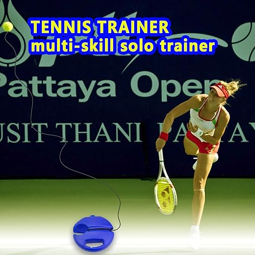 Miniatura 7 de Kit de pelota de rebote de tenis y entrenamiento con 4 pelotas y 4 cuerdas elásticas para principiantes, niños y adultos