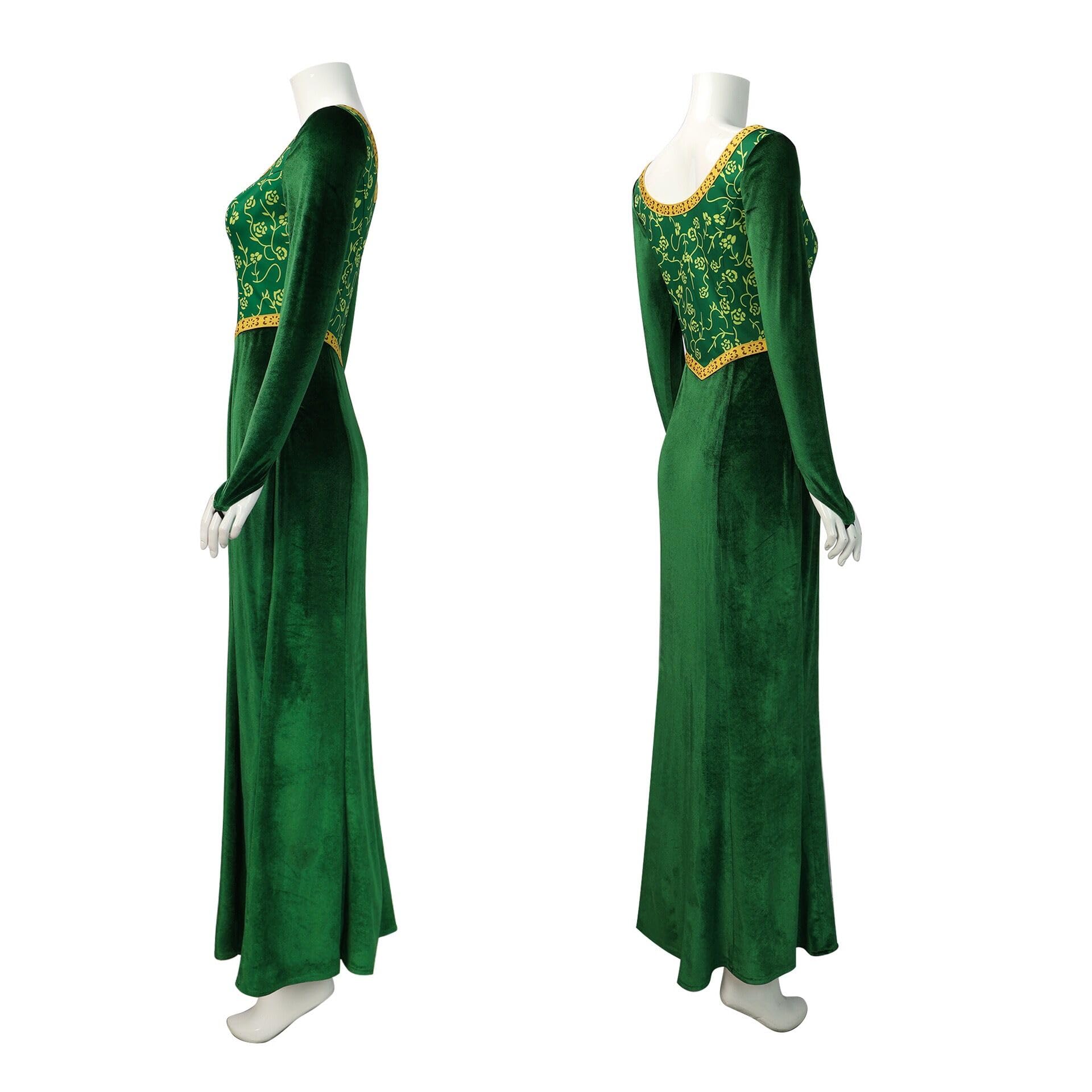 AYYOHON Fiona Costume Women Princess Fiona Dress Adult Long Sleeves Gown Dress with Headband Halloween Cosplay Party Outfit L - Image 3