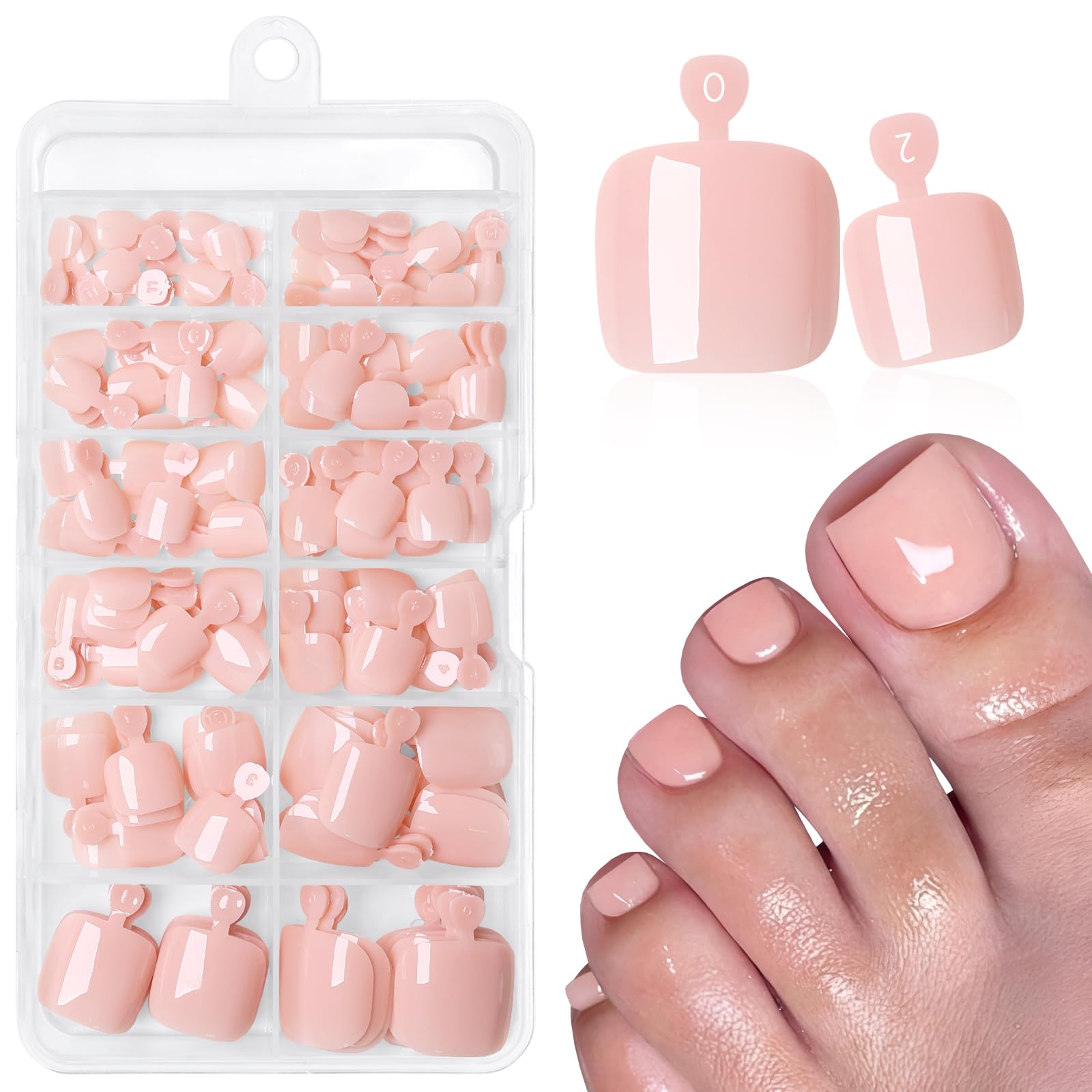 168pc White Press on Toenails - Fake Toe Nails -21 168pc White Press on Toenails - Fake Toe Nails -21