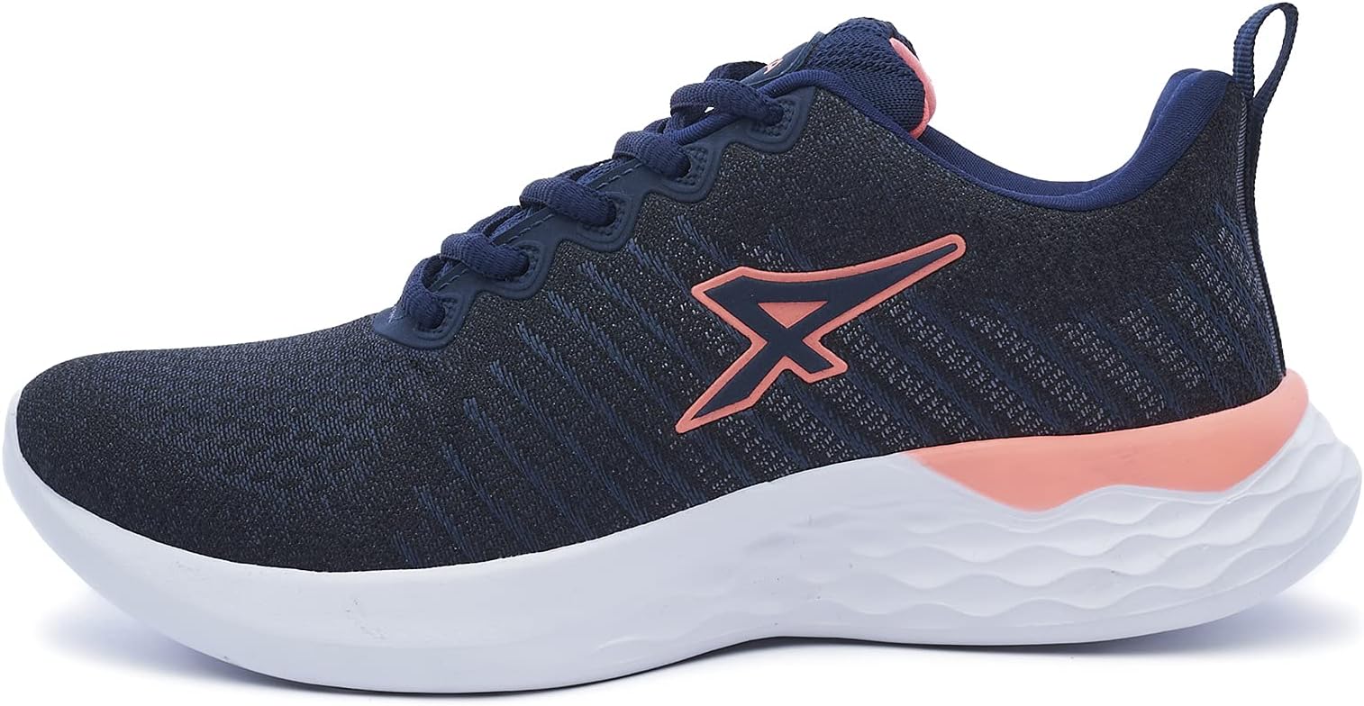 ATHIXWomen's Compaction Super Lightweight Walking Shoes, Comfortable World Class Material Ladies Tennis - Hiking Dress Summer Fit (Size: 6.5-9.5 US), Blue/Coral, 8.5