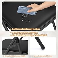 Vista 5 de 6 Pack Black Folding Chairs with Padded Cushion for Outside, Portable Stackable Commercial Metal Foldable Chairs with Steel Frame for Party Home