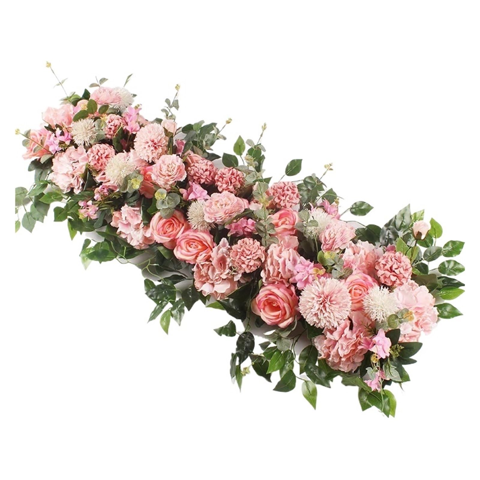 100 cm Ślubna dekoracja ścienna z kwiatów, materiały, jedwabne piwonie, róża, sztuczny kwiat, rzędu, śr perfection(Pink)