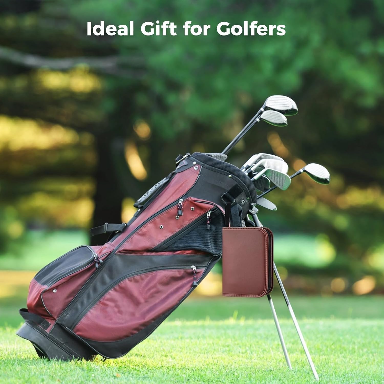 Golf Balls, Golf Club Covers, Mini Scorer, Brush, Multifunctional Divot Tool, Golf Accessories Kit with Portable Pu Pouch, Golf Ball Clamp, Golf Tees, Golf Gift for Men & Women, Rangefinder