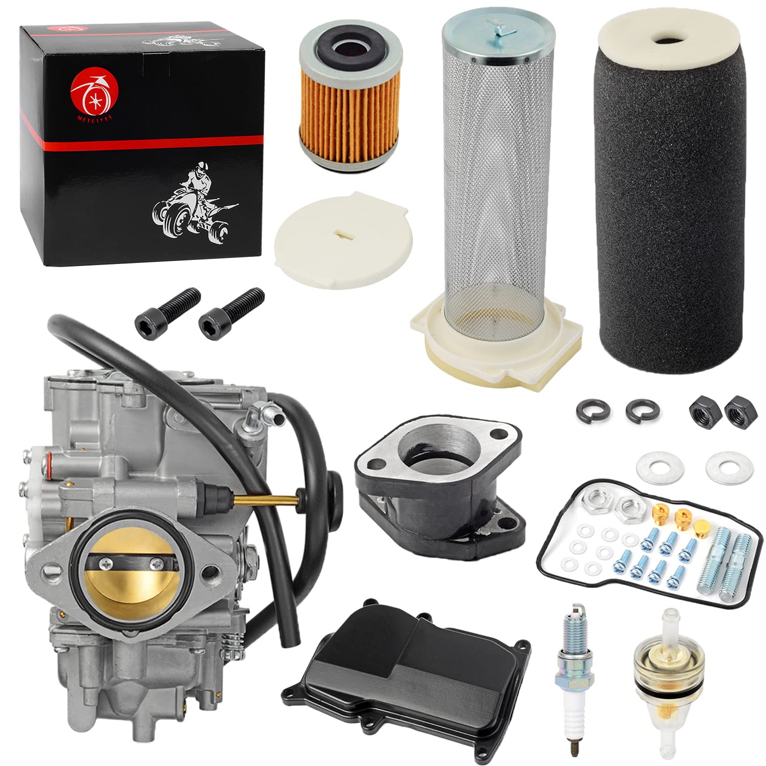 Carburetor Carb & Air Filter & & Guide Intake Manifold Boot Kit For Yamaha Warrior 350 YFM350X Carb 1987-2004
