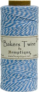 Hemptique Baker's Twine Spool, Blue and White