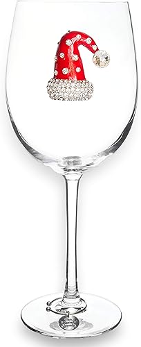 THE QUEENS' JEWELS Copa de vino con tallo de Navidad, 21 onzas, regalo único para mujeres, cumpleaños, lindo, divertido, vacaciones, sin pintar,