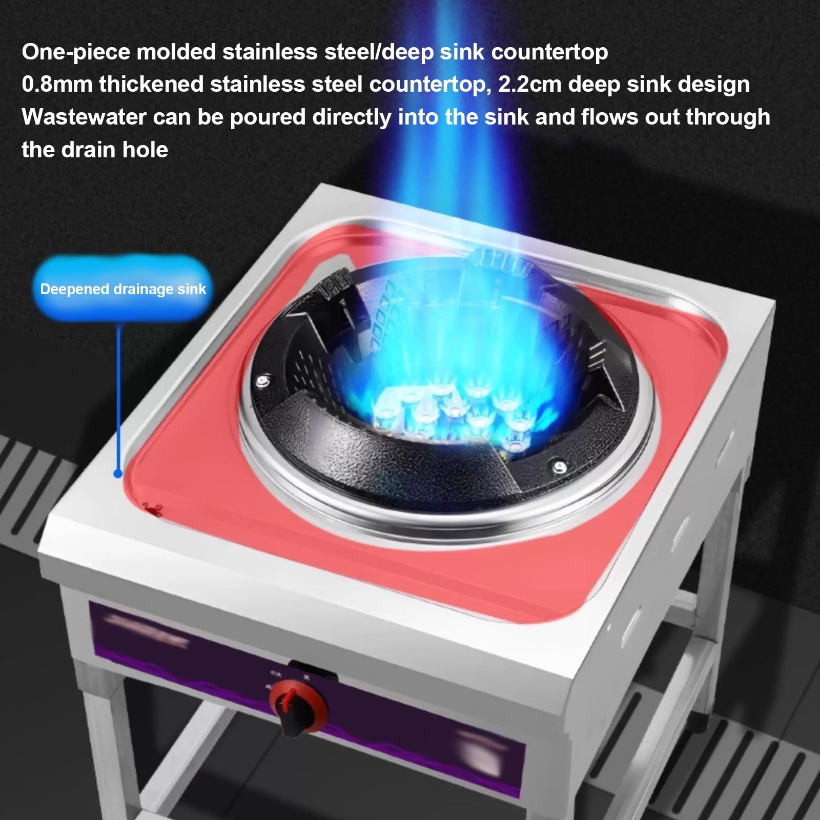 Estufa de propano de un solo quemador de 50.000 BTU, estufa de cocina de baja presión para exteriores con patas extraíbles e encendido electrónico, ideal para comidas de camping y fogatas