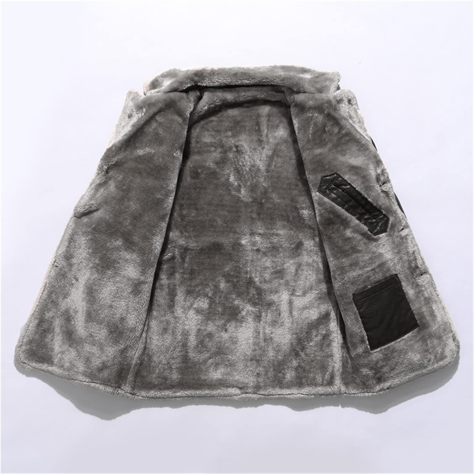 Herren Pelz Lederjacke Flieger Bomber Lammfell Mantel Sherpa Fleece Gefütterte Jacken Herren Kunstpelzjacke