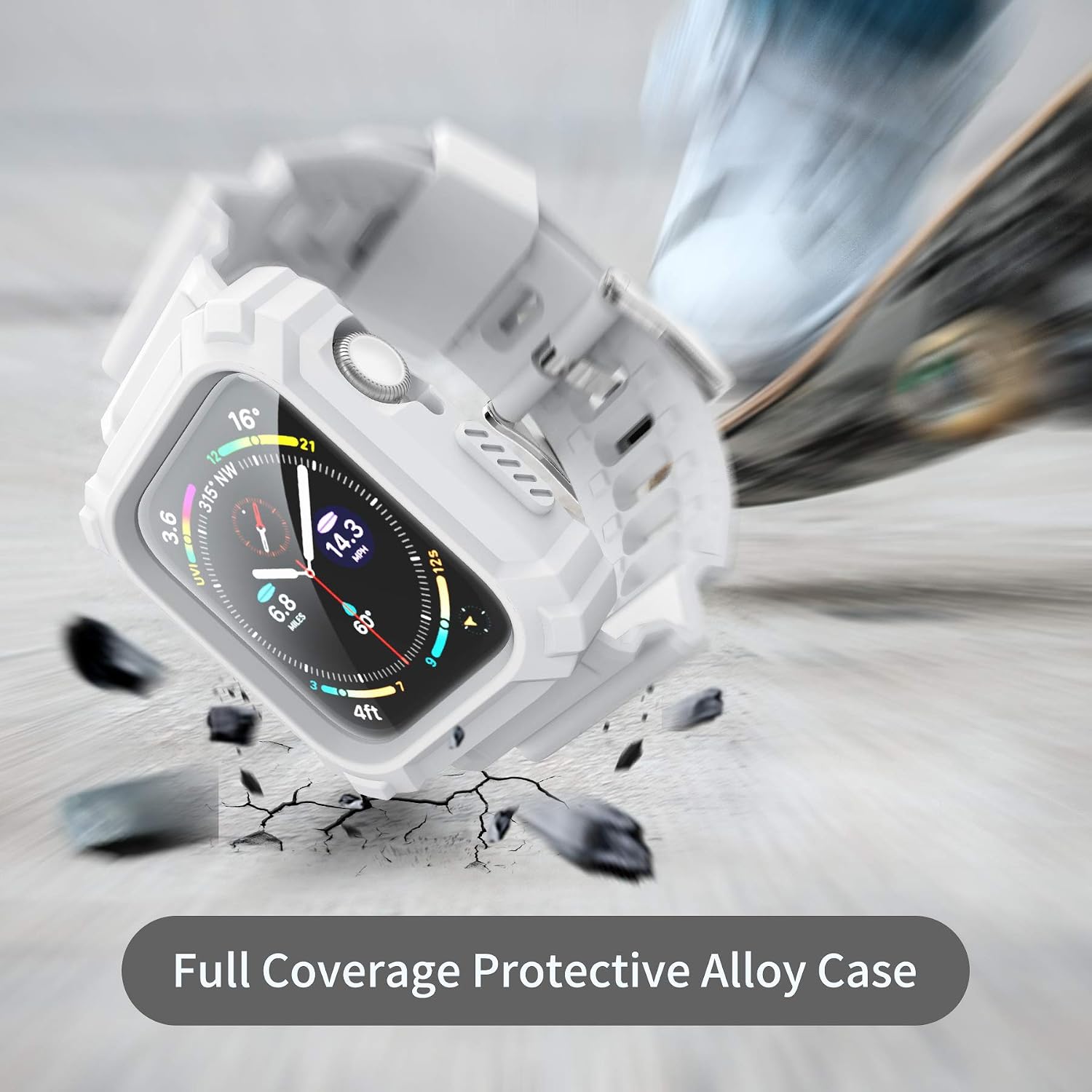 Buy FITO Compatible with Apple Watch Bands 38mm 40mm Series with Case,  Rugged Shock Resistant Case with TPU Sport Strap Bands Applicable to iWatch  Series 7/6/5/4/3/2/1/SE - White Online in Indonesia. B08R33ZHLJ
