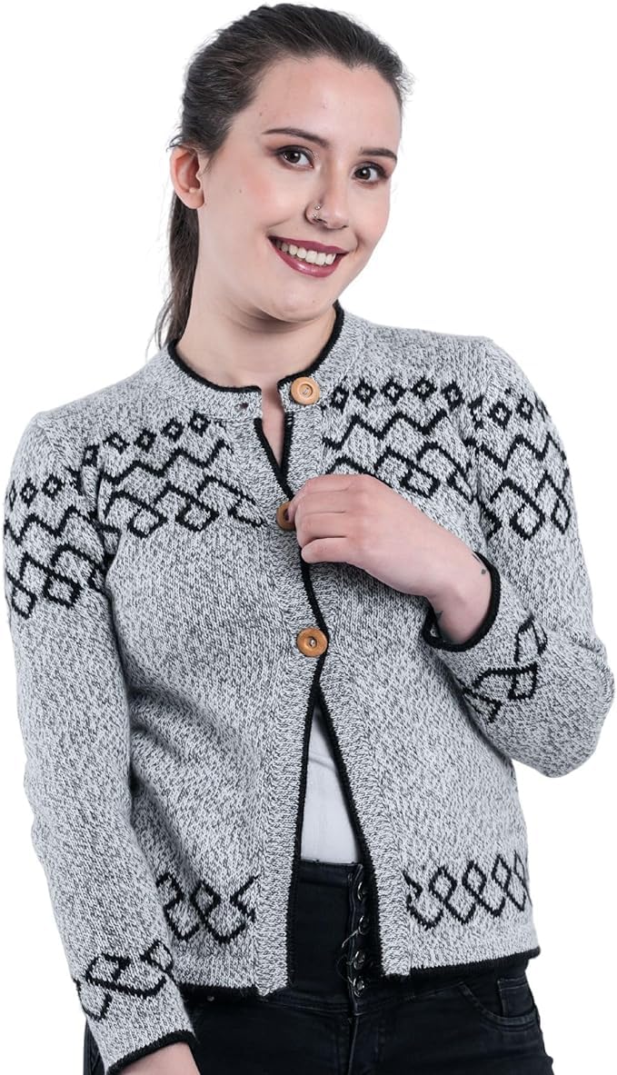 Gamboa Alpaca Cardigan Sweater for Women Knit Fall Winter Lady Womens Lightweight